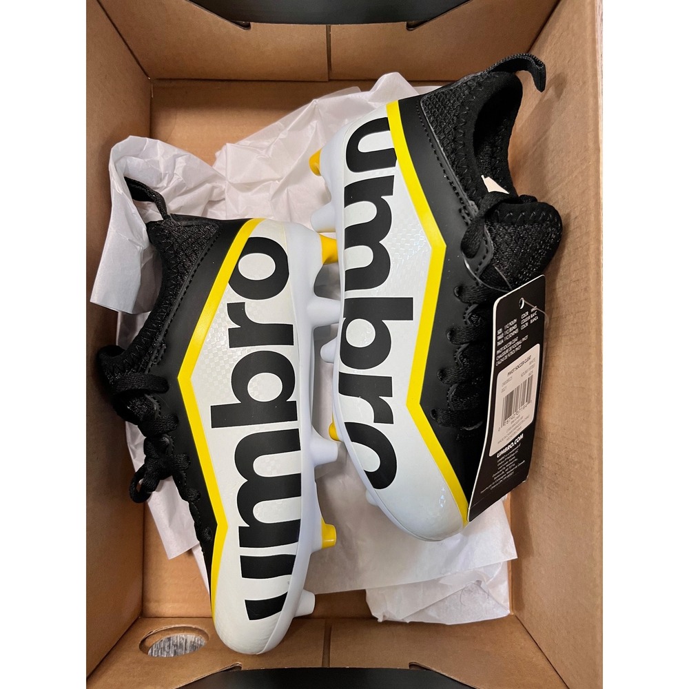Unisex Yellow white black Umbro Soccer Cleats‎ size 11 youth NWT